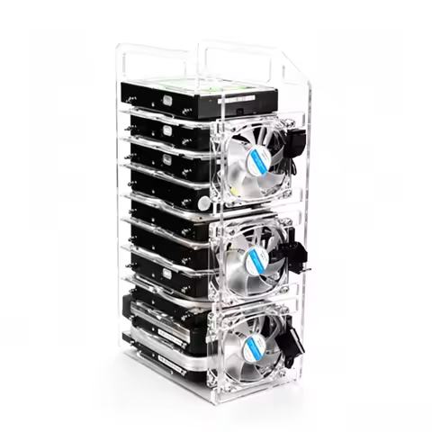 New DIY Acrylic Hard Drive Bracket Transparent Hard Disk Shelf Desktop Computer External Storage Box