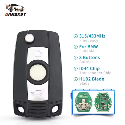 Dandkey 315/433Mhz Remote Car Key Control ID44 Flip Key Shell For BMW EWS X3 X5 Z3 Z4 1/3/5/7 1 3 5 