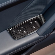 For Porsche 911 992 Carrera 2019-2024 Carbon Fiber Window Lift Control Button Panel Car Accessories 