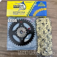 YAMAHA LC135 428 Espada Gold Chain RK Black Sprocket Set