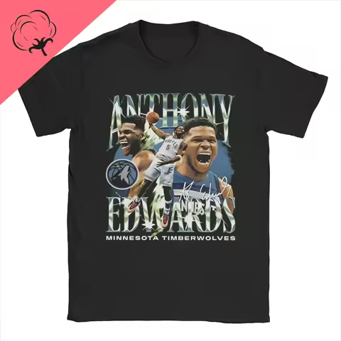 Graphic Printed Anthony Edwards T Shirt For Unisex Ball Pure 100%Cotton T-shirts Short Sleeve Tops