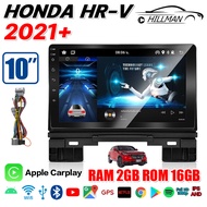 HO อแอนดรอย 10นิ้ว HONDA HRV 2021จอแอนดรอยApple CarPlay เครื่องเสียงรถยนต์ รองรับกล้องพาโนรามา 360