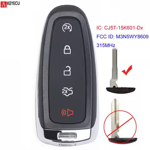Keyecu for Ford C-Max Focus Escape 2014 2015 2016 2017 2018 2019 Smart Remote Car Key Fob 315MHz M3N