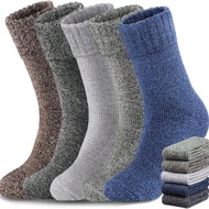 5 Pairs Thermal Socks For Men, Men's Thermal Socks Multipack Warm Socks Men Thermal Knitted Warm Win