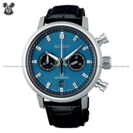 SEIKO SRQ039J1 Men's Analog Watch Prospex Speedtimer Automatic Chronograph 42.5mm Leather Strap Blue