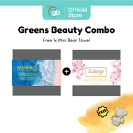 [Greens Beauty Combo] Greens Marinus + Greens Eclairer For Skin Glowing Free 1x Mini Bear Towel