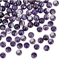 Beebeecraft 100pcs Natural Amethyst Beads, 8mm Energy Beads, Round Loose Gemstone Beads for Bracelet Necklace Jewelry Making