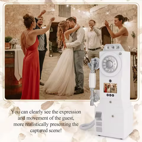 Vintage video guestbook wedding festive classical greeting message telephone