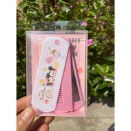 Japanese Single Comb Original Packaging 2WAY3WAY with Small Storage Mirror Comb Set Cinnamon Dog Pik