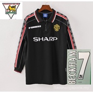 1998-1999 season Manchester United home black jersey. long sleeves #BECKHAM S-2XL
