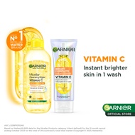 New Garnier Vitamin C Double Cleansing Duo: Serum Cleanser (100ml) + Vitamin C Micellar Water (400ml