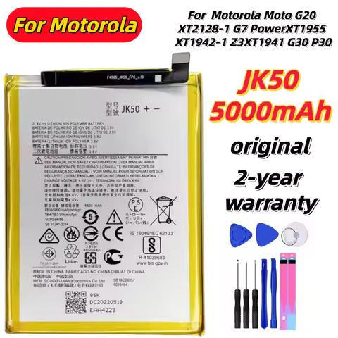 Genuine JK50 5000mAh Battery For Motorola Moto G20 XT2128-1 64GB GSM G7 Power XT1955 XT1942-1 Z3 XT1
