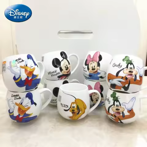 300ML Disney Mickey Mouse Minnie Mouse Coffee Mugs Cute Cartoon Donald Milk Mugs Creative Fashion Mu
