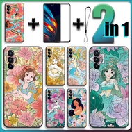 2 IN 1 For Tecno Pova 5G Tecno LE8 Case with Tempered Glass Ceramic Screen Protector Princess