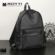 MOYYI Men Backpack PU Leather Bagpack Large laptop Backpacks Male Casual Schoolbag For Teenagers Boys Travel backpack