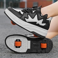 Runaway Shoes Roller Skate Girls Shoes Double Wheel Walking Shoes Student Hidden Skate Skate Laces W