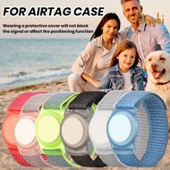 (fulingbi)Kids Wristband Breathable Wear Resistant Adjustable Nylon Watch Band GPS Tracker Holder Protective Case for AirTag