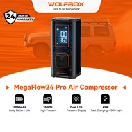 WOLFBOX 12000mAh 150PSI Heavy Duty Tire Inflator, Portable Dual-Cylinder Air Compressor, 58LPM Fast 