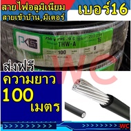 สายอลูมิเนียม เบอร์16 THW-A แบรน์PKS ยาว 100เมตร ลากต่อไฟฟ้าเข้ามิเตอร์ สำหรับเข้ามิเตอร์ สายไฟเข้าบ