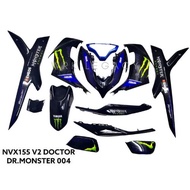 BODY COVER SET NVX155 V2 DOCTOR MONSTER 004 (STICKER SIAP TANAM)