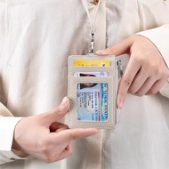 Fashion pu Leather Card Holder with Lanyard Men Women Card Holder Halter Neck Evidence Card Holder C