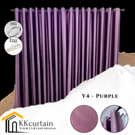 Y4 - 100% Blackout Curtain! PURPLE Langsir Corak kain Tebal, Blackout UV Protection HOOK/EYELET Curtain Window &amp; Door