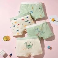 (Ready Stock) 4pcs/set High Quality Cotton Kids Brief Boxer Dinosaur Printed Underwear-Boy