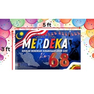 MERDEKA Banner 3ft x 5ft (90cm x 150cm)Free 4 Lubang