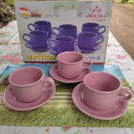 cangkir keramik 240 cc nikura warna pink isi 6 set