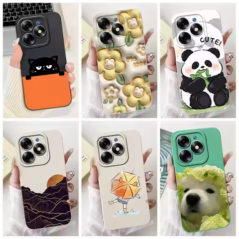 For Itel P55 4G Case A666L Back Cover Luxury Flower Bumper Soft Silicone Shockproof Funda For Itel P