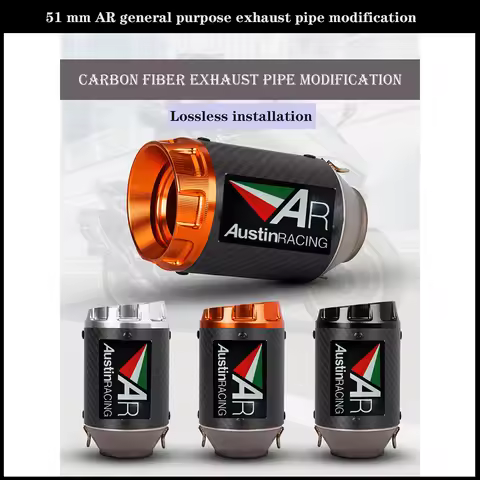 51mm AR universal exhaust pipe for Honda CB300R MT07 S Race 600/800 Kawasaki Z400 Z900 R3 Yamaha DB 