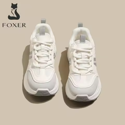 FOXER Women Sneakers 2026 New Casual Mesh Breathable Shoes Footwear Ladies Vulcanize Shoes Sport Sho