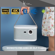WOWOTO F8S DLP Portable Smart Projector DMD Android 9.0 1080P4K LED Bluetooth HDMI Phone PC Home Off