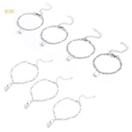 【KUKU*】 3 4 Pieces  Matching Heart Bracelet Set Link Chain Bracelet for Best Friend Family Friendshi