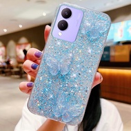 Shinny 3D Crystal Butterfly Phone Casing for VIVO Y27S Y17S Y27 Y36 Y78 5G Y02 Y02A Y02T Y02S Y16 Y2