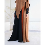 [ New] Amily Hijab - Shaina Abaya Set - Abaya Syari Crinkle Premium -