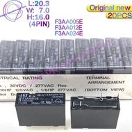 20Pcs/Lot Relay F3AA012E F3AA005E F3AA024E 1 Form A SPST-NO Power Relays F3AA 5V 12V 24V DC 4PIN 5A 