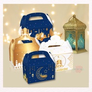 RAYA GIFT BOX WITH HANDLE🍭 Hari Raya Goodies Box Packaging Door Gift Festive Craft Box Kotak Murah Kraft Ramadan Raya
