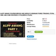 Aliff Awang Course,Ebook and ArFax13 seminar forex trading (Total size: 489.2 MB Contains: 2 folders