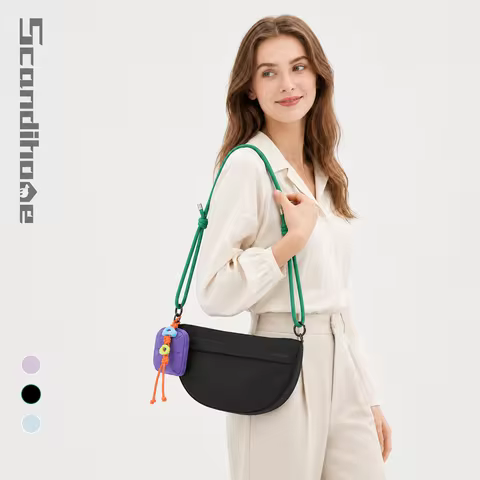 Gorpcore Knotted Rope Bag Techwear Aesthetic Half Moon Crossbody Bag Waterproof Nylon Underarm Pouch