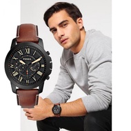 (Real Photo)Original Fossil Mens Grant Chronograph Luggage Leather Watch FS5241 Jam Tangan Lelaki