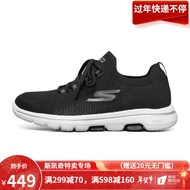 SKECHERS斯凯奇女鞋新款GO WALK 5休闲耐磨舒适运动鞋124010 黑色/白色 36