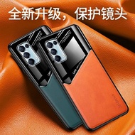Glass Leather Hybrid Case Cover Casing Oppo Reno 5 5G 2021 Hard Case