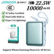 3C Certified Joyroom JR-PBF27 Power Bank 10000mAh | 22.5W Fast Charging | Built-in Dual Cable | Untu