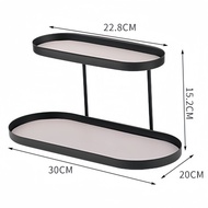 Iron+PU Leather Double Layered Storage Racks Ornament Perfume Cosmetics Vestibule Kitchen Bedroom De