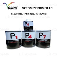 ✨ Ready Stock ✨ VCROM 2K primer 1L ＆ hardener 250ML （4:1）| P1 (WHITE) /  P4 (GREY) / P7 (BLACK)
