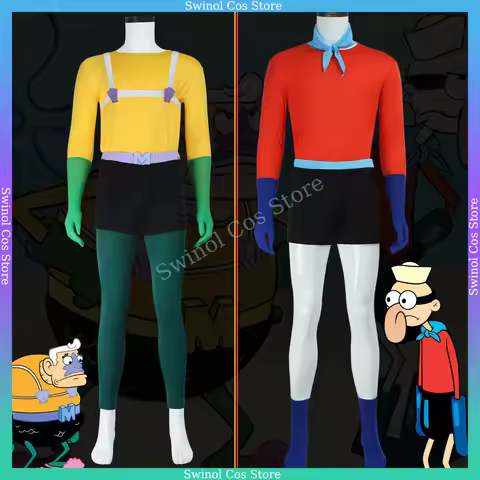 Mermaid Man Cosplay Costume Barnacle Boy Outfit Set Sponge bob Superhero Cosplay Adult Men's Funny c