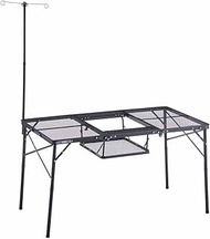 LOGOS Iron Mesh 3FD BBQ Table 13070-BC 73581002 Black Size: Main Table (approx.) Width 51.2 x Depth 