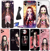 iPhone 15 16 17 Pro Max 16e 15 16 Plus R4 kimetsu no yaiba nezuko Soft black phone case