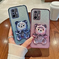 For Xiaomi 11T Case Soft Silicone Bling Shockproof Electroplated TPU Cell Phone Casing For Xiaomi 11T Pro Back Cover Bear Stand